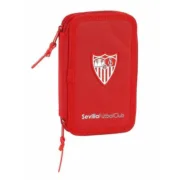 Estojo Duplo Sevilla Fútbol Club M854 Vermelho 12.5 x 19.5 x 4 cm (28 Peças) Estojo 2 Divisórias - nacloset