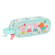 Estojo Duplo Peppa Pig Cosy corner Azul Claro (21 x 8 x 6 cm) Estojo 2 Divisórias - nacloset
