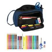 Estojo Escolar com Acessórios BlackFit8 Urban Preto Azul Marinho (32 Peças) Estojos - nacloset 2