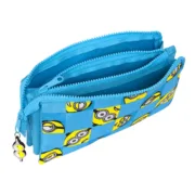Estojo Triplo Minions Minionstatic Azul (22 x 12 x 3 cm) Estojo 3 Compartimentos - nacloset 2