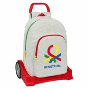 Mochila Escolar com Rodas Safta Benneton Cinzento 30 x 14 x 46 cm Jogos | Disfarces - nacloset