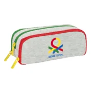 Estojo Triplo Benetton Pop Cinzento (21 x 8 x 8 cm) Estojo 3 Compartimentos - nacloset