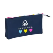 Estojo Triplo Benetton Love 22 x 3 x 12 cm Estojo 3 Compartimentos - nacloset