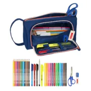 Estojo Escolar com Acessórios Kelme Navy blue Laranja Azul Marinho 20 x 11 x 8.5 cm (32 Peças) Estojos - nacloset 2