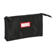 Estojo Triplo Marvel Preto (22 x 12 x 3 cm) Estojo 3 Compartimentos - nacloset
