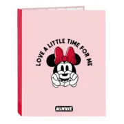 Pasta com argolas Minnie Mouse Me time Cor de Rosa A4 (26.5 x 33 x 4 cm) Jogos | Disfarces - nacloset