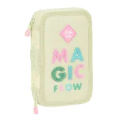 Estojo Escolar com Acessórios Glow Lab Magic flow Bege 12.5 x 19.5 x 4 cm (28 Peças) Estojos - nacloset