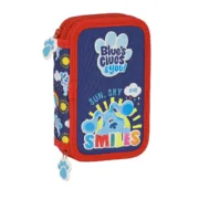 Estojo Duplo Blue’s Clues Azul Marinho (28 Peças) Estojo 2 Divisórias - nacloset