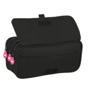 Estojo Triplo Kappa Black and pink Preto (21,5 x 10 x 8 cm) Estojo 3 Compartimentos - nacloset 2