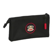 Estojo Triplo Paul Frank Campers Preto (22 x 12 x 3 cm) Estojo 3 Compartimentos - nacloset