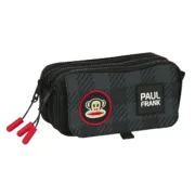Estojo Triplo Paul Frank Campers Preto (21,5 x 10 x 8 cm) Estojo 3 Compartimentos - nacloset