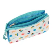 Estojo Duplo Baby Shark Surfing Azul Branco 22 x 12 x 3 cm Estojo 2 Divisórias - nacloset 2