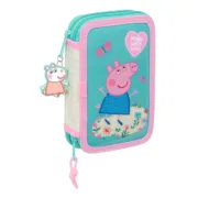 Estojo Escolar com Acessórios Peppa Pig Pretty flowers Amarelo Menta 12.5 x 19.5 x 4 cm 29 Peças Estojos - nacloset