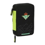Estojo Duplo Real Betis Balompié Preto Lima 12.5 x 19.5 x 4 cm (28 Peças) Estojo 2 Divisórias - nacloset