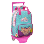 Mochila Escolar com Rodas The Bellies 20 x 28 x 8 cm Roxo Turquesa Branco Jogos | Disfarces - nacloset