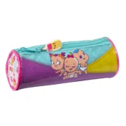 Bolsa Escolar Cilíndrica The Bellies 20 x 7 x 7 cm Roxo Turquesa Branco Estojos - nacloset