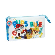 Estojo Triplo The Paw Patrol Pups rule Azul 22 x 12 x 3 cm Estojo 3 Compartimentos - nacloset
