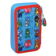 Estojo Duplo PJ Masks Azul 12.5 x 19.5 x 4 cm (28 Peças) Estojo 2 Divisórias - nacloset 2