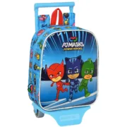 Mochila Escolar com Rodas PJ Masks Azul 22 x 27 x 10 cm Jogos | Disfarces - nacloset