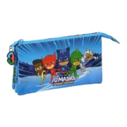Estojo Triplo PJ Masks Azul 22 x 12 x 3 cm Estojo 3 Compartimentos - nacloset