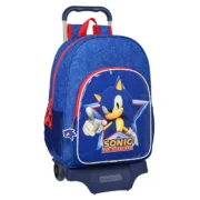 Mochila Escolar com Rodas Sonic Let’s roll Azul Marinho 33 x 42 x 14 cm Jogos | Disfarces - nacloset