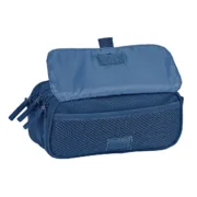 Estojo Triplo Safta 21,5 x 10 x 8 cm Azul Marinho Estojo 3 Compartimentos - nacloset 2