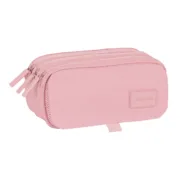 Estojo Triplo Safta 21,5 x 10 x 8 cm Cor de Rosa Estojo 3 Compartimentos - nacloset