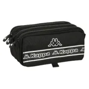 Estojo Triplo Kappa 21,5 x 10 x 8 cm Preto Estojo 3 Compartimentos - nacloset