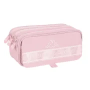 Estojo Triplo Kappa 21,5 x 10 x 8 cm Cor de Rosa Estojo 3 Compartimentos - nacloset