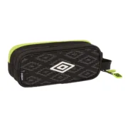 Estojo Duplo Umbro Lima Preto 21 x 8 x 6 cm Estojo 2 Divisórias - nacloset