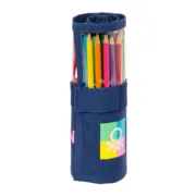 Estojo Benetton Cool Azul Marinho 7 x 20 x 7 cm Enroláveis 27 Peças Estojos - nacloset