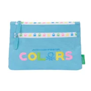 Bolsa Escolar Benetton Spring Azul celeste 23 x 16 x 3 cm Estojos - nacloset