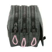 Estojo Triplo Kappa Silver pink Cinzento 21,5 x 10 x 8 cm Estojo 3 Compartimentos - nacloset 2