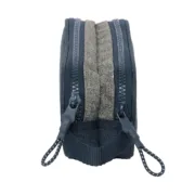 Estojo Duplo Kappa Dark navy Cinzento Azul Marinho 21 x 8 x 6 cm Estojo 2 Divisórias - nacloset 2