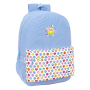 Mochila Escolar Smiley Joyful Azul Multicolor 30 x 46 x 14 cm Jogos | Disfarces - nacloset