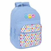 Mochila Escolar Smiley Joyful Azul Multicolor 32 x 42 x 15 cm Jogos | Disfarces - nacloset