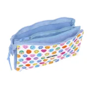 Estojo Smiley Joyful Multicolor Azul Claro 22 x 12 x 3 cm Estojos - nacloset 2