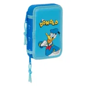 Estojo Duplo Donald Azul 12.5 x 19.5 x 4 cm (28 Peças) Estojo 2 Divisórias - nacloset