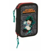 Bolsa Escolar My Hero Academia Preto 12.5 x 19.5 x 4 cm 28 Peças Estojos - nacloset