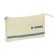 Estojo Triplo El Ganso Bege 22 x 12 x 3 cm Estojo 3 Compartimentos - nacloset