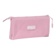 Estojo Triplo Munich Basic Cor de Rosa 22 x 12 x 3 cm Estojo 3 Compartimentos - nacloset