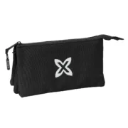 Estojo Triplo Munich Negro Preto 22 x 12 x 3 cm Estojo 3 Compartimentos - nacloset