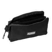 Estojo Triplo Munich Negro Preto 22 x 12 x 3 cm Estojo 3 Compartimentos - nacloset 2