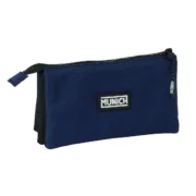 Estojo Triplo Munich Basic Azul Marinho 22 x 12 x 3 cm Estojo 3 Compartimentos - nacloset