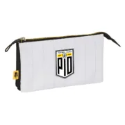 Estojo Triplo Kings League PÍo Branco Preto 22 x 12 x 3 cm Estojo 3 Compartimentos - nacloset