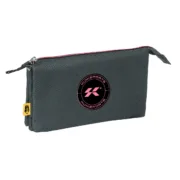 Estojo Triplo Kings League Kunisport Cinzento 22 x 12 x 3 cm Estojo 3 Compartimentos - nacloset