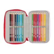 Estojo Triplo Sevilla Fútbol Club Vermelho 12,5 x 19,5 x 5,5 cm 36 Peças Estojo 3 Compartimentos - nacloset 2