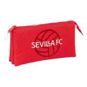 Estojo Triplo Sevilla Fútbol Club Vermelho 22 x 12 x 3 cm Estojo 3 Compartimentos - nacloset