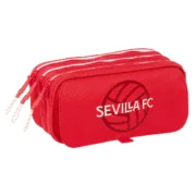 Estojo Triplo Sevilla Fútbol Club Vermelho 21,5 x 10 x 8 cm Estojo 3 Compartimentos - nacloset