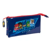 Estojo Triplo PJ Masks Ready Azul Marinho 22 x 12 x 3 cm Estojo 3 Compartimentos - nacloset